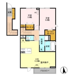 機能的な設備が揃った暮らしやすい1LDK 大和 Ⅰ 間取り